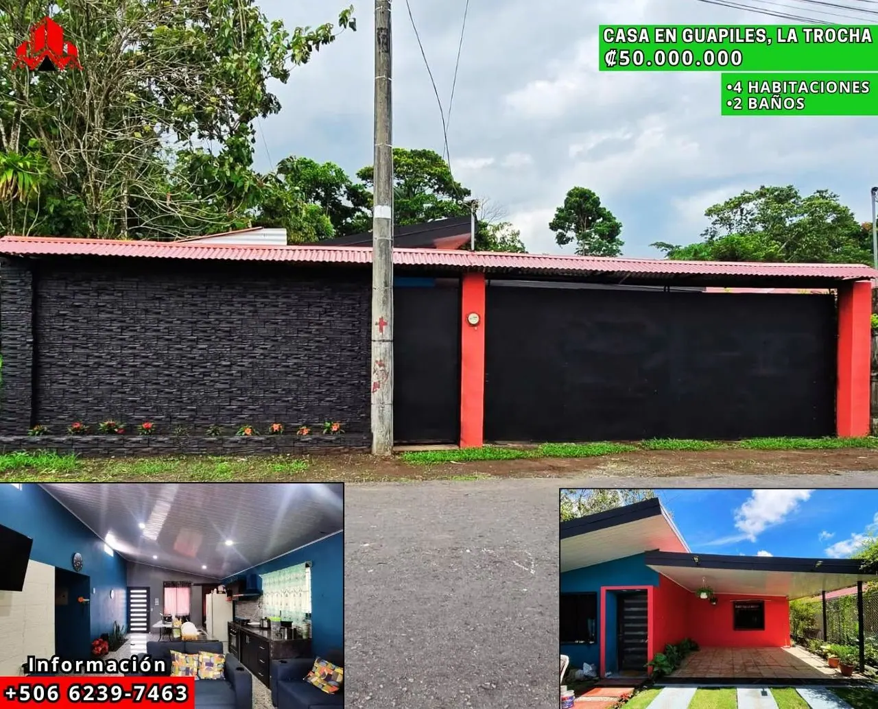 Arte de venta: casa en Guápiles, ₡50.000.000