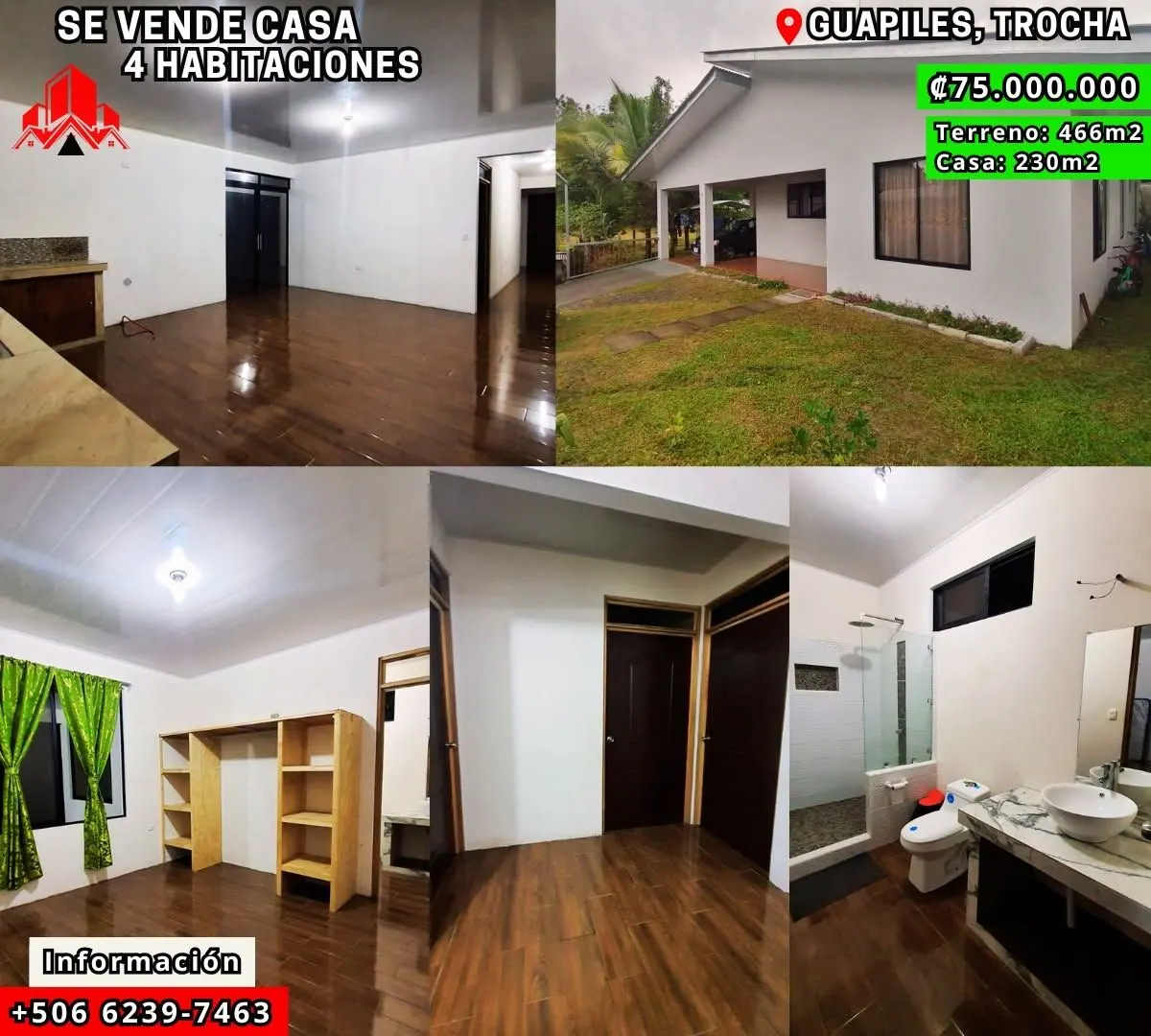 Arte de venta: casa en La Trocha, ₡75.000.000, terreno de 466 m² y casa de 230 m²